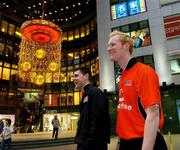20 January 2005; Fergal Byron, left, and his Laois team-mate Padraig Clancy, members of the Vodafone All-Stars teams, out shopping in Hong Kong. Picture credit; Ray McManus / SPORTSFILE