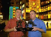 20 January 2005; Pat McEnaney, left, and Aodan Mac Suibhne who were presented with their Vodafone GAA Referee Awards for 2004 at a reception on the first day of the All Stars tour to Hong Kong. The Excelsior Hotel, Gloucester Road, Causeway Bay, Hong Kong. Picture credit; Ray McManus / SPORTSFILE