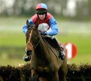20 January 2005; Emotional Moment, with Barry Geraghty up, pictured after clearing the last on their way to winning the Alo Duffin Memorial Galmoy Hurdle. Gowran Park, Co. Kilkenny. Picture credit; Matt Browne / SPORTSFILE