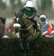 20 January 2005; Numbersixvalverde, with Niall Madden up, jumps the last on their way to winning the Goulding Thyestes Handicap Steeplechase. Gowran Park, Co. Kilkenny. Picture credit; Matt Browne / SPORTSFILE