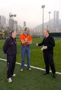 21 January 2005; Managers Mickey Harte, left, and John Maughan and Joe Burke, right, Japan GAA Club, before team training in advance of the 2004 Vodafone All-Stars Exhibition Game, 2003 Vodafone All-Stars v 2004 Vodafone All-Stars, Hong Kong Football Club, Hong Kong. Picture credit; Ray McManus / SPORTSFILE