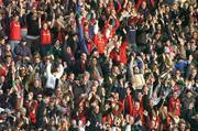 15 January 2005;  Munster fans cheer on their side against NEC Harlequins. Heineken European Cup 2004-2005, Round 6, Pool 4, NEC Harlequins v Munster, Twickenham, England. Picture credit; Brendan Moran / SPORTSFILE