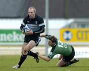 22 January 2005; Tom Shanklin, Cardiff Blues, in action against Darren Yapp, Connacht. Celtic League 2004-2005, Pool 1, Connacht v Cardiff Blues, Sportsground, Galway. Picture credit; Matt Browne / SPORTSFILE