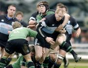 22 January 2005; Tom Shanklin, Cardiff Blues, in action against John O'Sullivan, right, and Conor McPhillips, Connacht. Celtic League 2004-2005, Pool 1, Connacht v Cardiff Blues, Sportsground, Galway. Picture credit; Matt Browne / SPORTSFILE
