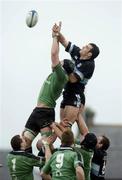 22 January 2005; Robert Sidoli, Cardiff Blues, wins possession in the lineout against Andrew Farley, Connacht. Celtic League 2004-2005, Pool 1, Connacht v Cardiff Blues, Sportsground, Galway. Picture credit; Matt Browne / SPORTSFILE