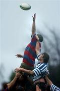 22 January 2005; Darragh O'Shea, Clontarf, wins possession in the line-out from Conor Kilroy, Blackrock College. AIB All Ireland League 2004-2005, Division 1, Clontarf v Blackrock College, Castle Avenue, Dublin. Picture credit; Pat Murphy / SPORTSFILE