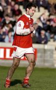16 January 2005; David Devanney, Louth, walks off the field after being shown a yellow card resulting in him being sin-binned. O'Byrne Cup, Semi-Final, Louth v Westmeath, O'Rahilly Park, Drogheda, Co. Louth. Picture credit; Damien Eagers / SPORTSFILE