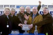 23 January 2005; The winning syndicate, from left, Jim McQuaid, Joe Patterson, Eugene McQuaid, Jimmy Hughes, James McMahon and Mickey McKenna after winning the AIG Europe Champion Hurdle. Leopardstown Racecourse, Dublin. Picture credit; Matt Browne / SPORTSFILE