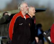 23 January 2005; Down co-managers John Crossey, left, and Jimmy O'Reilly watch the match. Walsh Cup, Offaly v Down, Carrig and Riverstown GAA Club, Carrig, Co. Tipperary. Picture credit; Damien Eagers / SPORTSFILE