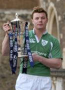 26 January 2005; Ireland captain Brian O'Driscoll with the Six Nations Championship trophy. 2005 RBS Six Nations Rugby Championship Launch, Dean's Yard, Westminster, London, England. Picture credit; Brendan Moran / SPORTSFILE