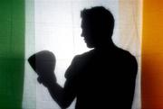 26 January 2005; A silhouette image of Irish boxer Andy Lee after a press conference where it was announced his intention to stay in the amateur ranks up to the Olympic Games in Beijing in 2008. National Boxing Stadium, Dublin. Picture credit; David Maher / SPORTSFILE