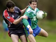 27 January 2005; Derry O'Brien, Athlone IT, in action against Paddy Connelly, Trinity College Dublin. Datapac Sigerson Cup, Preliminary Round, Trinity College Dublin v Athlone IT, Santry Avenue, Dublin. Picture credit; Brian Lawless / SPORTSFILE