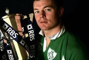 26 January 2005; Ireland captain Brian O'Driscoll with the RBS Six Nations Championship trophy. Picture credit; SPORTSFILE