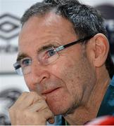 18 November 2013; Republic of Ireland manager Martin O'Neill during a press conference ahead of their international friendly game against Poland on Tuesday. Republic of Ireland Press Conference, Municipal Stadium, Poznan, Poland. Picture credit: David Maher / SPORTSFILE