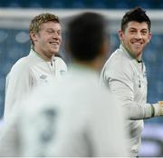 18 November 2013; Republic of Ireland's James McClean and goalkeeper Kieren Westwood during squad training ahead of their international friendly against Poland on Tuesday. Republic of Ireland Squad Training, Municipal Stadium, Poznan, Poland. Picture credit: David Maher / SPORTSFILE
