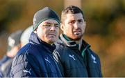 19 November 2013; Ireland's Brian O'Driscoll and Rob Kearney look on during squad training ahead of their Guinness Series International match against New Zealand on Sunday. Ireland Rugby Squad Training, Carton House, Maynooth, Co. Kildare. Picture credit: Brendan Moran / SPORTSFILE