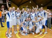 29 January 2005; The Sligo Allstars team celebrate with the cup after the game. National Cup, Junior Women's Final, Sligo Allstars v Bausch and Lomb Wildcats, Waterford, ESB Arena, Tallaght, Dublin. Picture credit; Brendan Moran / SPORTSFILE