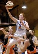 30 January 2005; Jillian Ahern, UL Aughinish, in action against Gillian Ennis, left, and Ashley Luke, DART Killester. National Cup, Senior Women's Final, UL Aughinish v DART Killester, ESB Arena, Tallaght, Dublin. Picture credit; Brendan Moran / SPORTSFILE