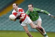 30 January 2005; Michael Prout, Cork IT, in action against Gerard Ahern, Limerick. McGrath Cup Final, Limerick v Cork IT, Gaelic Grounds, Limerick. Picture credit; Matt Browne / SPORTSFILE