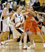 30 January 2005; Rachel Clancy, UL Aughinish, in action against Ashley Luke, DART Killester. National Cup, Senior Women's Final, UL Aughinish v DART Killester, ESB Arena, Tallaght, Dublin. Picture credit; Brendan Moran / SPORTSFILE