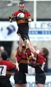 2 February 2005; Damien Clarke, CBC, Monkstown wins the line-out. Leinster Schools Senior Cup, St. Marys College v CBC, Monkstown, Donnybrook, Dublin. Picture credit; Damien Eagers / SPORTSFILE