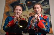 19 November 2013; Today the Artane School of Music launched their Strategic Plan 2013-2016. Founded by the Christian Brothers, the origins of the Artane band go back to 1872 known then as the Artane Boy's Band. Today it is known as the Artane School of Music set up in 1998 under a Deed of Trust jointly in the names of the Christian Brothers and the GAA. In attendence at the launch are Aisling Comiskey, left, and Lauren Keegan, Artane School of Music. Croke Park, Dublin. Picture credit: Barry Cregg / SPORTSFILE