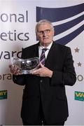 20 November 2013; Recipient of the Lifetime Achievement Award Ronnie Long at the 2013 National Athletics Awards in Association with Woodie’s DIY and Tipperary Crystal. Crowne Plaza Hotel, Santry, Co. Dublin. Picture credit: Stephen McCarthy / SPORTSFILE