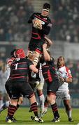 22 November 2013; Ollie Atkins, Edinburgh, wins possession for his side in a lineout. Celtic League 2013/14 Round 8, Ulster v Edinburgh Rugby, Ravenhill Park, Belfast, Co. Antrim. Picture credit: Oliver McVeigh / SPORTSFILE