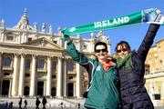 5 February 2005; Ireland supporters Mary Quinlan, left, mother of Irish International Alan, with Fiona Steed, wife of Ireland prop John Hayes, in St. Peter's Square prior to the RBS Six Nations game against Italy. Rome, Italy. Picture credit; Brian Lawless / SPORTSFILE