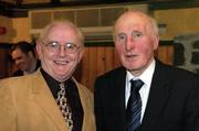 4 February 2005; Jimmy Magee with Mick Higgins, a member of the 1947 Cavan team, at his 70th birthday. Shannon Oaks Hotel, Portumna, Co. Galway. Picture credit; Ray McManus / SPORTSFILE