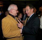 4 February 2005; Jimmy Magee with Brian Kerr at his 70th birthday. Shannon Oaks Hotel, Portumna, Co. Galway. Picture credit; Ray McManus / SPORTSFILE