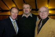 4 February 2005; Jimmy Magee with Brian Kerr, left, and Eoin hand at his 70th birthday. Shannon Oaks Hotel, Portumna, Co. Galway. Picture credit; Ray McManus / SPORTSFILE