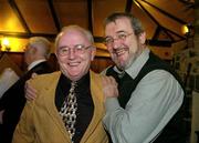4 February 2005; Jimmy Magee with former Republic of Ireland manager Eoin Hand at his 70th birthday. Shannon Oaks Hotel, Portumna, Co. Galway. Picture credit; Ray McManus / SPORTSFILE