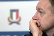 5 February 2005; Coach Eddie O'Sullivan speaking at an Ireland Rugby press conference prior to their opening RBS Six Nations game against Italy. Stadio Flamino, Rome, Italy. Picture credit; Brendan Moran / SPORTSFILE