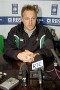 5 February 2005; Coach Eddie O'Sullivan speaking at an Ireland Rugby press conference prior to their opening RBS Six Nations game against Italy. Stadio Flamino, Rome, Italy. Picture credit; Brian Lawless / SPORTSFILE