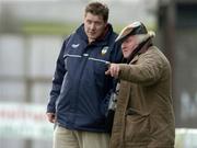 6 February 2005; Offaly selectors Paudge Mulhare, left and Daithi Regan pictured on the sideline. Walsh Cup, Semi-Final, Offaly v Kilkenny, St. Brendan's Park, Birr, Co. Offaly. Picture credit; Damien Eagers / SPORTSFILE