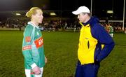 5 February 2005; Mayo captain Ciaran McDonald speaks to Mayo manager John Maughan before the match. Allianz National Football League, Division 1A, Dublin v Mayo, Parnell Park, Dublin. Picture credit; Damien Eagers / SPORTSFILE