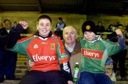 5 February 2005; Mayo supporters, from left, Michael, Kevin and Conor Lavelle before the match. Allianz National Football League, Division 1A, Dublin v Mayo, Parnell Park, Dublin. Picture credit; Damien Eagers / SPORTSFILE