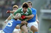 6 February 2005; Shane Horgan, Ireland, in action against Roland De Marigny, left, and Gonzalo Canale, Italy. RBS Six Nations Championship 2005, Italy v Ireland, Stadio Flamino, Rome, Italy. Picture credit; Brendan Moran / SPORTSFILE