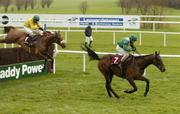 6 February 2005; Rule Supreme, with David Casey up, races on after the last ahead of Beef or Salmon, Paul Carberry, on their way to winning the Hennessy Cognac Gold Cup. Leopardstown Racecourse, Dublin. Picture credit; Ray McManus / SPORTSFILE