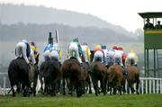 6 February 2005; Runners and riders make their way round during the T.C. Matthews Carpets Handicap Hurdle. Leopardstown Racecourse, Dublin. Picture credit; Ray McManus / SPORTSFILE