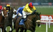 6 February 2005; Beechcourt, with Barry Geraghty up, races clear of the field, after the last, on their way to winning the T.C. Matthews Carpets Handicap Hurdle. Leopardstown Racecourse, Dublin. Picture credit; Ray McManus / SPORTSFILE