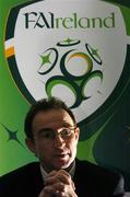 6 February 2005; Martin O'Neill, Glasgow Celtic manager, speaking at a press conference after Republic of Ireland squad Training. Picture credit; David Maher / SPORTSFILE