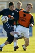 7 February 2005; Jonathan Macken, Republic of Ireland, in action against team-mate Andy O'Brien during squad training. Malahide FC, Malahide, Co. Dublin. Picture credit; David Maher / SPORTSFILE