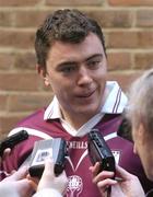 7 February 2005; Eugene Cloonan, Athenry, speaks to reporters before a press conference ahead of the AIB All-Ireland Club Championships semi-finals. Ely Place, Dublin. Picture credit; Damien Eagers / SPORTSFILE