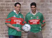 7 February 2005; Odhran O'Dwyer, left, Kilmurray-Ibrickane, and Brian Ruane, Ballina Stephenites, before a press conference ahead of the AIB All-Ireland Club Championships semi-finals. Ely Place, Dublin. Picture credit; Ciara Lyster / SPORTSFILE
