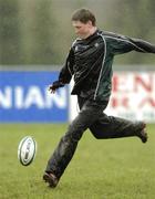 8 February 2005; Ronan O'Gara in action during Ireland rugby squad training. Naas Rugby Club, Co. Kildare. Picture credit; Matt Browne / SPORTSFILE