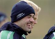 8 February 2005; Republic of Ireland's Stephen Carr in jovial mood during squad training. Malahide FC, Malahide, Dublin. Picture credit; Pat Murphy / SPORTSFILE