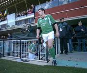 6 February 2005; Ireland's Denis Leamy makes his way onto the field before his first Six Nations game. RBS Six Nations Championship 2005, Italy v Ireland, Stadio Flamino, Rome, Italy. Picture credit; Brendan Moran / SPORTSFILE