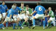 6 February 2005; Geordan Murphy, Ireland, in action against Alessandro Troncon, left, and Aaron Persico (6), Italy. RBS Six Nations Championship 2005, Italy v Ireland, Stadio Flamino, Rome, Italy. Picture credit; Brendan Moran / SPORTSFILE